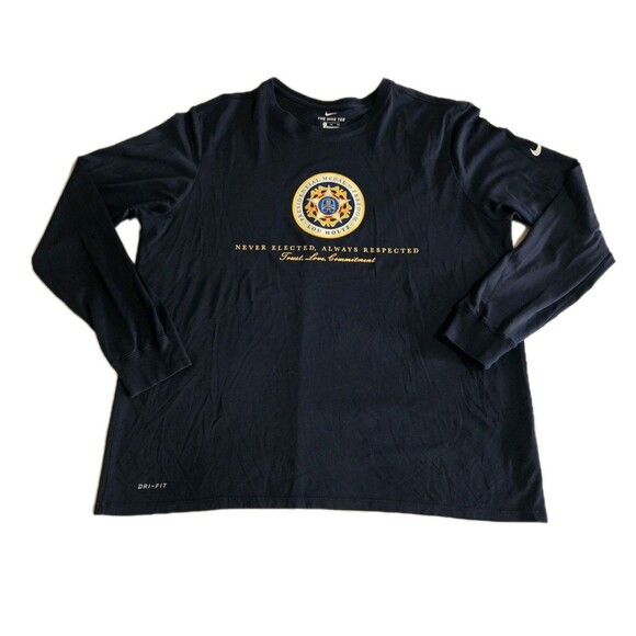 Notre Dame LOU HOLTZ Medal Of Freedom Nike Dri-FIT Long Sleeve Tee Rush Blue XXL - Picture 2 of 14